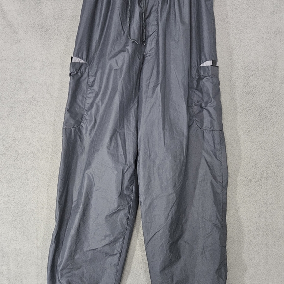 Nike Womens Y2K Track Pants Size Medium M Gray Wide Leg Side Strap Drawstring - Picture 2 of 11